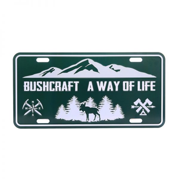 415141 614 Nummerplaat Bushcraft a way of life Aluminium plaat met tekst/afbeelding.