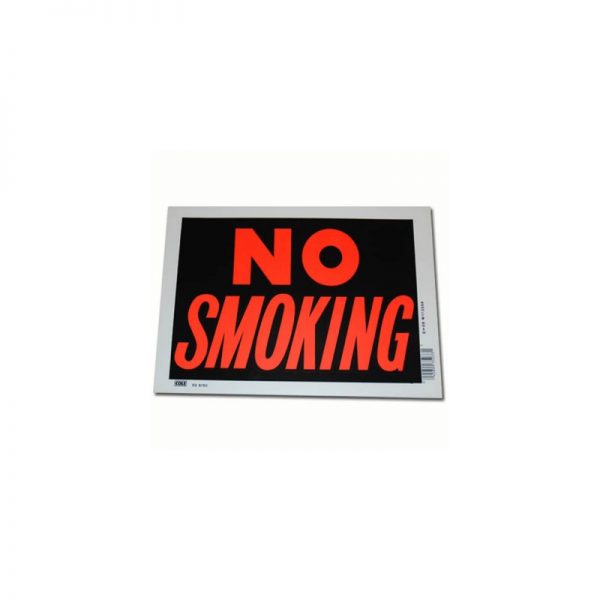 415143 2103 Plastic plaat klein no smoking 8169 Plastic plaat klein met tekst.