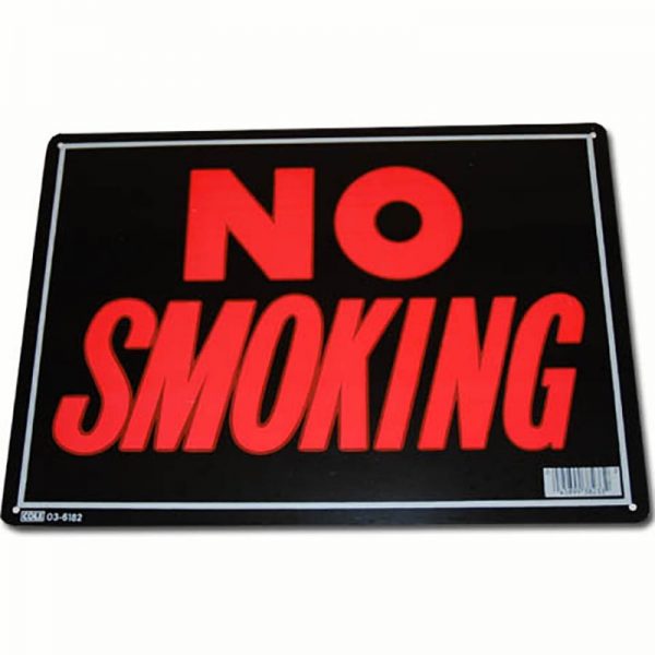 415150 2002 Metalen plaat no smoking 8172 Metalen plaat met tekst/afbeelding.