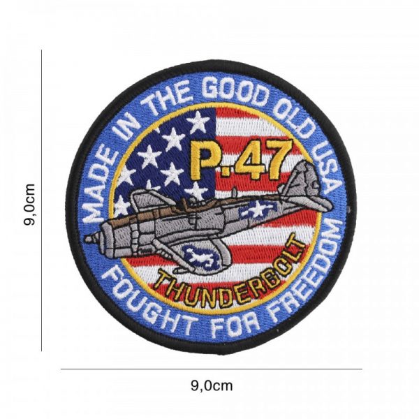 442306 8016 Embleem stof P 47 Thunderbolt 8102 Embleem met tekst/afbeelding van stof. Gemaakt van 100% stof.