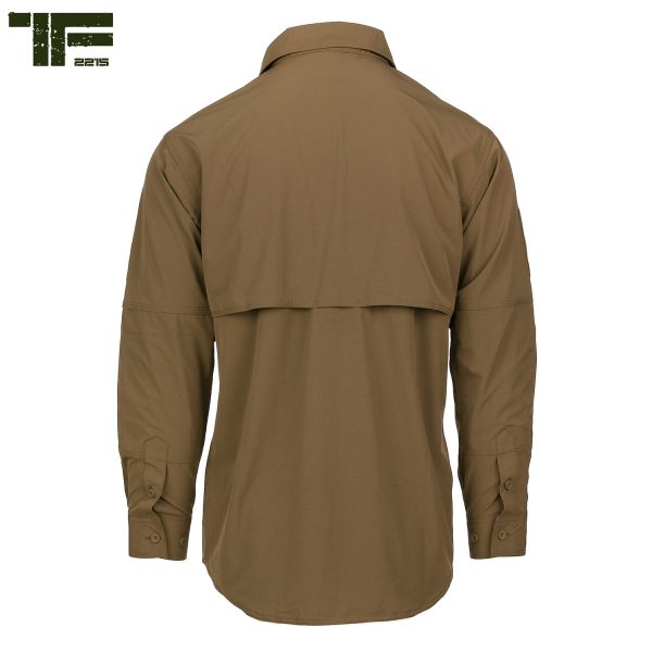 11135500 TF 2215 Bravo One Shirt2 <big><strong>Task Force 2215® Bravo One Overhemd</strong> Multifunctioneel shirt van TF-2215 speciaal ontwikkeld voor de actieve outdoorfanaat. Een flexibel en lichtgewicht overhemd welke is gemaakt van ademend quick dry materiaal.</big> Dit shirt brengt je veel gemak en comfort dankzij zijn handige eigenschappen. Zo is het overhemd voorzien van handige vakjes & zakken om spullen mee te nemen. Ideaal voor outdooracitiviteiten zoals hiken, reizen, jagen en bijvoorbeeld bushcraft. <strong>Materiaal: </strong>Gemaakt van 4 way stretch materiaal. 88% nylon en 12% elastisch materiaal <strong>Kenmerken:</strong> <ul> <li><big>Knopen sluiting</big></li> <li><big>Drievoudig gestikte naden voor verbeterde duurzaamheid</big></li> <li><big>Ventilerende mesh armvakken</big></li> <li><big>Twee zakken op de borst</big></li> <li><big>Twee verborgen opbergvakjes onder de borstzakken voor bijvoorbeeld uw paspoort</big></li> <li><big>Meerdere klittenband panelen op de borst</big></li> <li><big>Klittenband panelen (10 x 8 cm) op de bovenarmen</big></li> <li><big>Versterkte ellebogen</big></li> <li><big>Mesh voering aan de binnenkant voor extra ventilatie</big></li> </ul> &nbsp;