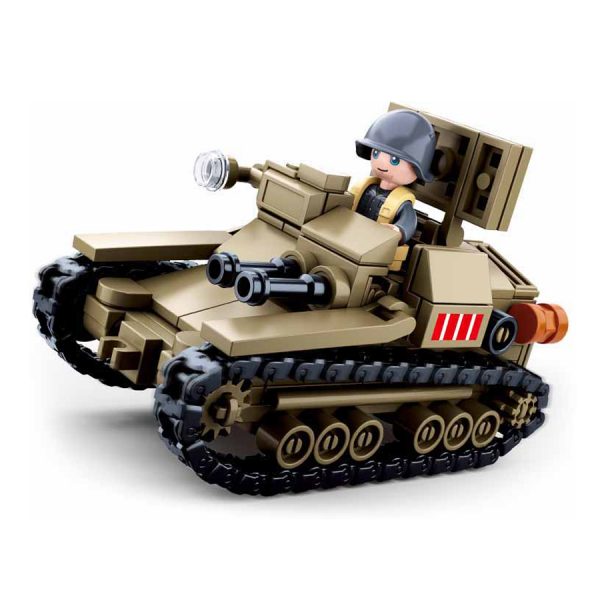 111413278 Sluban Small Italian tank M38 B0709 16138 Sluban is hét merk met leger gerelateerde bouwsets. Sluban is een van de weinige aanbieders van bouwstenen die legerartikelen in haar assortiment heeft. Het voordeel van Sluban is dat het ook compatibel is met andere grote bouwsteenmerken, je hoeft je dus geen zorgen te maken dat sluban niet past op je andere bouwsteenmerken.