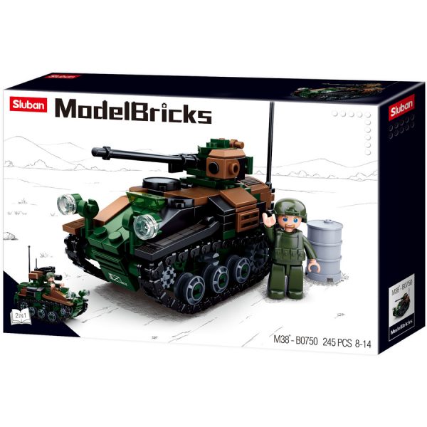111413281 Sluban Armoured weapons carrier M38 B0750 161501 Sluban is hét merk met leger gerelateerde bouwsets. Sluban is een van de weinige aanbieders van bouwstenen die legerartikelen in haar assortiment heeft. Het voordeel van Sluban is dat het ook compatibel is met andere grote bouwsteenmerken, je hoeft je dus geen zorgen te maken dat sluban niet past op je andere bouwsteenmerken.