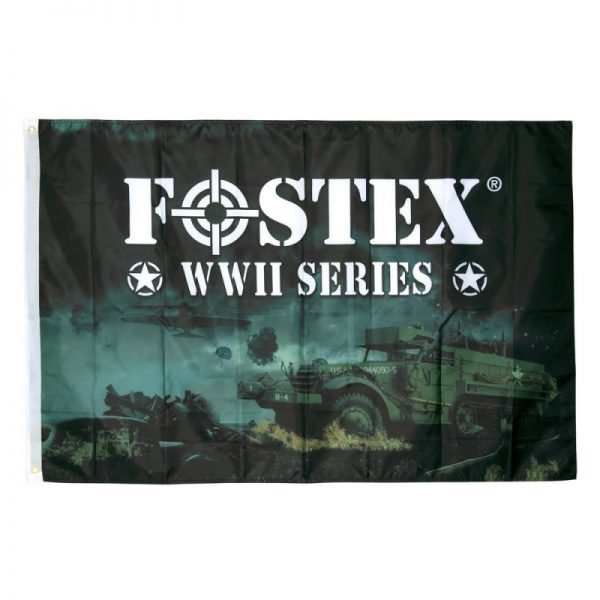 447236 Vlag Fostex WWII series <big>Vlag WWII serie Gemaakt van 100% polyester</big> <big><strong>Afmeting;</strong> 1 X 1,5 m</big>