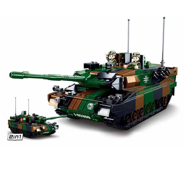 413295 Sluban German Main Battle Tank M38 B0839 16088 Sluban is hét merk met leger gerelateerde bouwsets. Sluban is een van de weinige aanbieders van bouwstenen die legerartikelen in haar assortiment heeft. Het voordeel van Sluban is dat het ook compatibel is met andere grote bouwsteenmerken, je hoeft je dus geen zorgen te maken dat sluban niet past op je andere bouwsteenmerken.