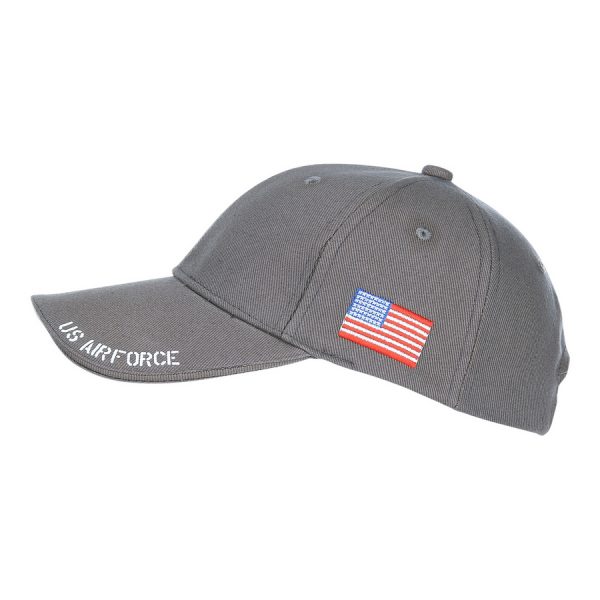 215083 Baseball cap U.S. Air Force USAF3 <big><strong>Fostex Garments® USAF Baseball Cap   </strong></big> <hr /> <big>Baseball cap met als opdruk op de klep het USAF logo. De baseball cap heeft 3D geborduurde tekst en is verstelbaar aan de achterzijde. De pasvorm van de baseball cap is perfect welke zorgt voor optimaal comfort.</big> <strong>Materiaal:</strong> 100% katoen <strong>Maat: </strong>One size fits all Grijs