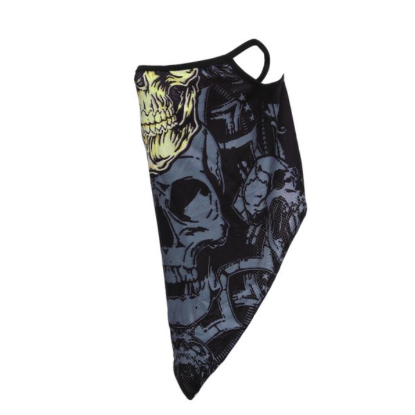 219370 Gezichtsmasker met oorlus gele skull style 10 Gezichtsmasker met oorlus gemaakt van 100% polyester. Multifunctionele 2-in-1 gezichtsmasker met sjaal en oor bevestiging voor zowel mannen en vrouwen. Het masker is naadloos en flexibel waardoor deze comfortabel zit. Winddicht, zweet absoberend, warm en ademend.