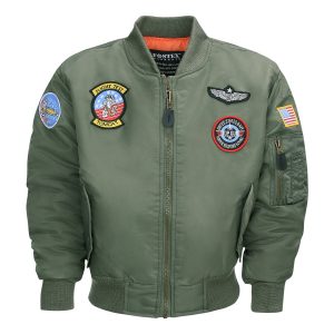 Kinder MA-1 flight jacket Groen
