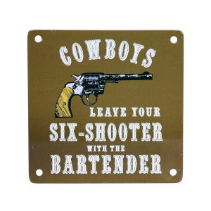 Metalen plaatje met magneet Cowboys #2