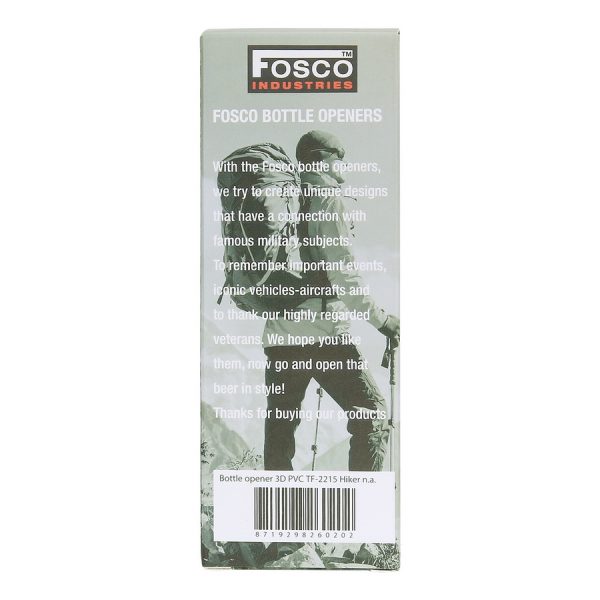 416128 Flesopener 3D PVC TF 2215 Hiker3 <big>Traditionele RVS flesopener met een mooi design PVC grip.</big> <big><strong>Afmeting:</strong> 12 cm</big>
