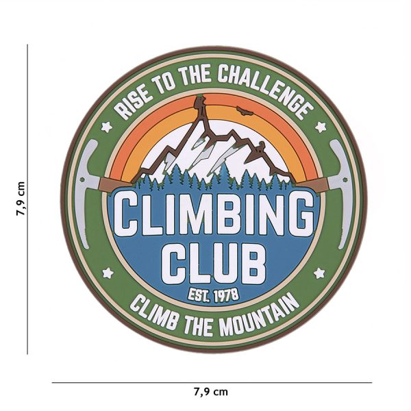 444170 7379 Embleem 3D PVC Climbing Club 23008 Outdoor Patches! Dit is een unieke serie emblemen ontworpen voor de avontuurlijke outdoormensen in de wereld. Hou je van bushcraft, hiken, reizen en verken je graag de natuur? Deze outdoor emblemen geven je trip een morele boost! Embleem met tekst/afbeelding van PVC met klittenband aan de achterzijde.
