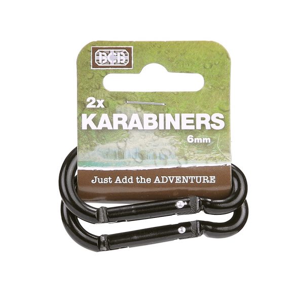 259143 BCB 6mm karabijnhaak 2 stuks CL115 <big>Handige Karabijnhaken, ideaal voor sleutels, mokken of zaklampen. Te gebruiken om bijna elk item aan uw webbing of rugzak te bevestigen.</big> <strong>Kenmerken:</strong> <ul> <li><big>Snelle clipactie</big></li> <li><big>2 karabijnhaken per verpakking</big></li> <li><big>Hoge treksterkte</big></li> <li><big>Verpakt in Bushcraft blisterverpakking</big></li> </ul>