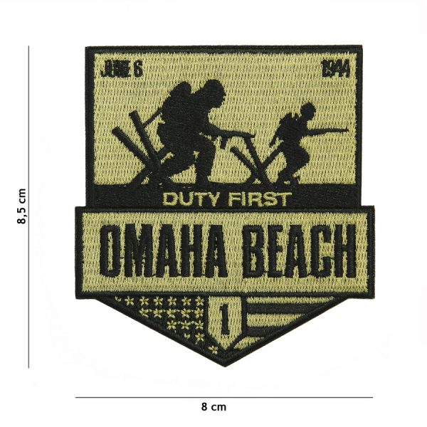 442306 8042 Embleem stof Omaha Beach 20005 Embleem met tekst/afbeelding van stof.