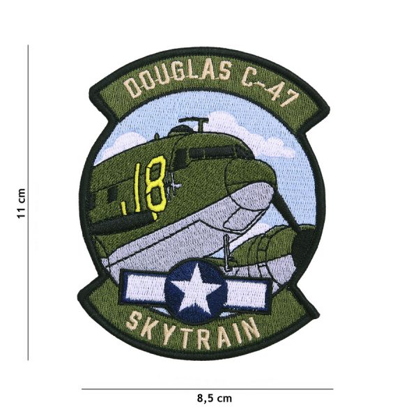 442306 8057 Embleem stof Douglas C 47 20020 Embleem met tekst/afbeelding van stof.