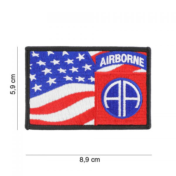 442307 8034 Embleem stof 82nd Airborne vlag 19084 Embleem met tekst/afbeelding van stof.