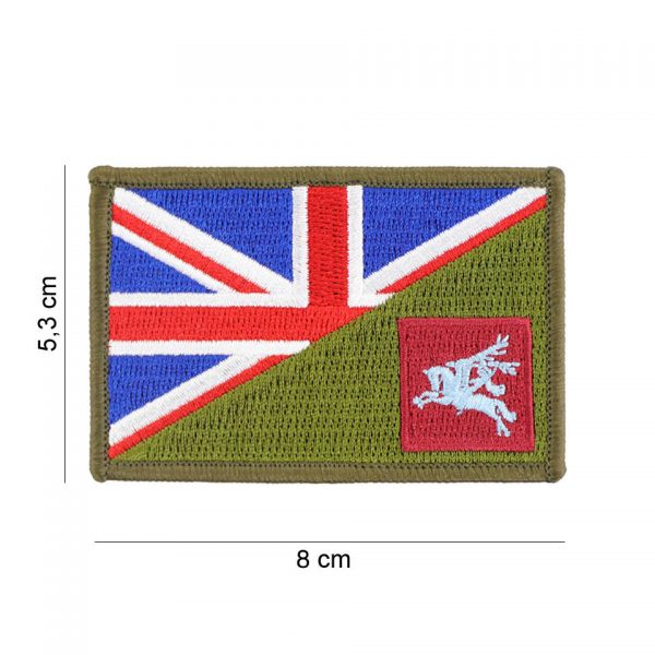 442307 8052 Embleem stof Pegasus halve vlag 20015 Embleem met tekst/afbeelding van stof.