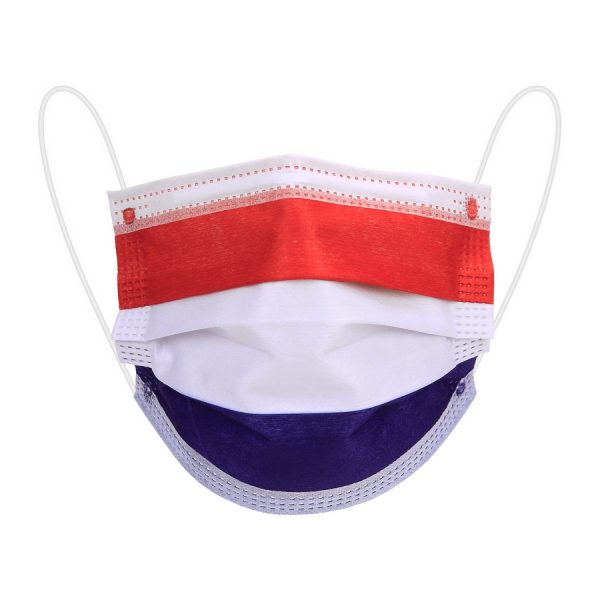 219400 Mondkapjes Nederland 10 stuks 3-laags wegwerp mondkapjes verpakt per 10 stuks met een print. Deze niet medische mondkapjes bieden bescherming tegen stofdeeltjes en bieden maximale hygiene. De elastische bandjes en apart aan te drukken neusbeugel zorgen ervoor dat het mondkapje zo min mogelijk stoort tijdens het dragen. Uitstekend geschikt voor openbare ruimtes en OV.