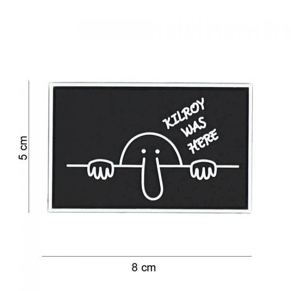 444130 7405 Embleem 3D PVC Kilroy was here zwart 8071 Embleem PVC met klittenband aan de achterzijde.