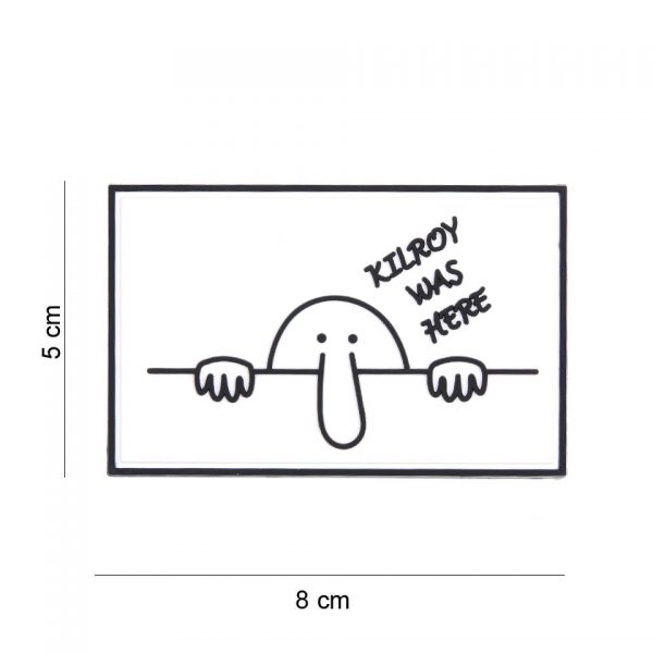 444130 7406 Embleem 3D PVC Kilroy was here wit 8072 Embleem PVC met klittenband aan de achterzijde.