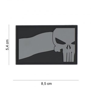 Embleem 3D PVC Punisher NL vlag grijs #8086