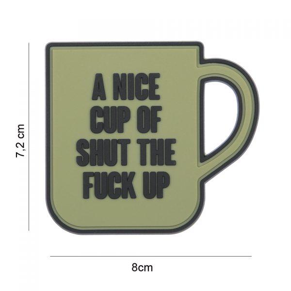 444130 7430 Embleem 3D PVC A nice cup groen 8096 Embleem PVC met klittenband aan de achterzijde.