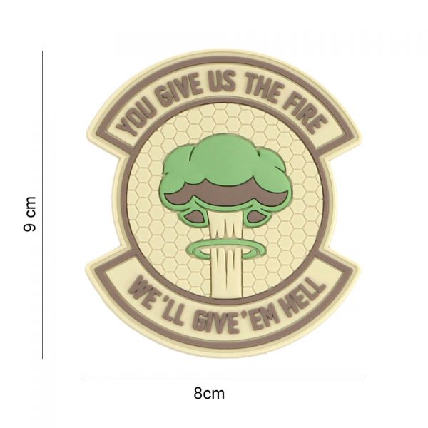 444130 7435 Embleem 3D PVC We give em hell DTC 8093 Embleem PVC met klittenband aan de achterzijde.