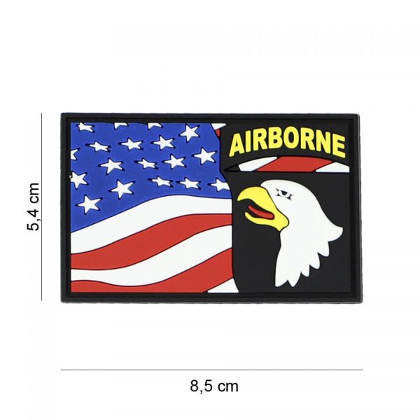 444130 7377 Embleem 3D PVC 101st Airborne vlag 7087 Embleem PVC met klittenband aan de achterzijde.