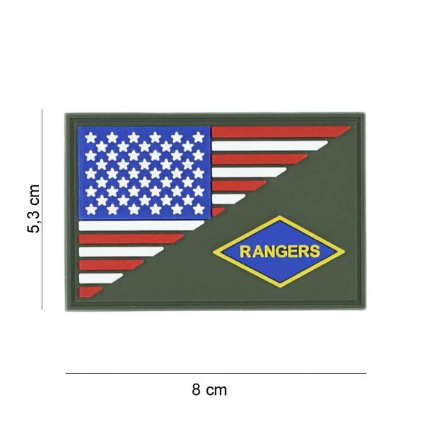 444130 7392 Embleem 3D PVC Rangers halve vlag 19060 Embleem PVC met klittenband aan de achterzijde.