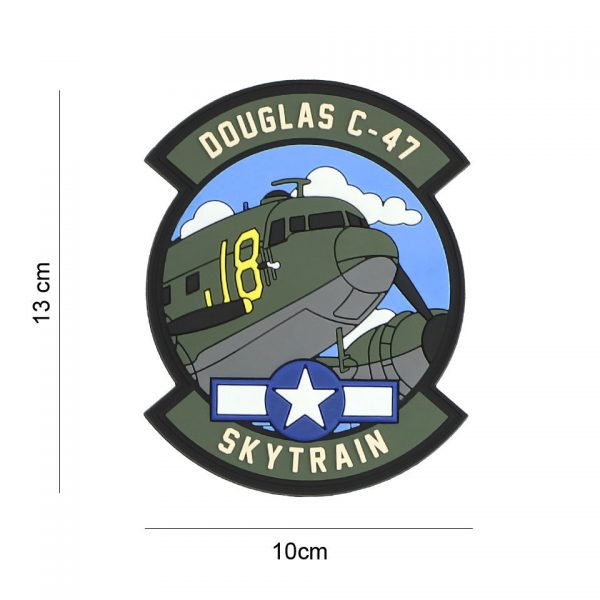 444130 7398 Embleem 3D PVC Douglas C 47 19075 Embleem PVC met klittenband aan de achterzijde.