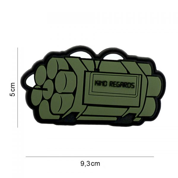 444130 7438 Embleem 3D PVC Kind regards groen 8133 Embleem PVC met klittenband aan de achterzijde.