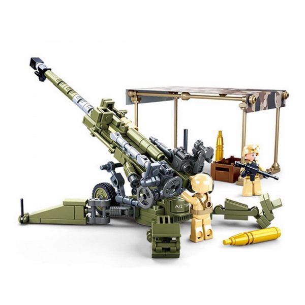 413310 Sluban M777 Howitzer M38 B0890 <big>Sluban is hét merk met leger gerelateerde bouwsets. Sluban is een van de weinige aanbieders van bouwstenen die legerartikelen in haar assortiment heeft. Het voordeel van Sluban is dat het ook compatibel is met andere grote bouwsteenmerken, je hoeft je dus geen zorgen te maken dat sluban niet past op je andere bouwsteenmerken.</big> <big><strong>Inhoud set:</strong> Aantal minifiguren: 2 Aantal blokjes: 258 Doosafmeting (BxHxD): 28,5 x 23,7 x 5,4 cm Moeilijkheidsgraad: gemiddeld (vanaf 10 jaar)</big>