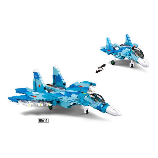 413326 Sluban blue jet fighter M38 B0985 160872 <big>Sluban is hét merk met leger gerelateerde bouwsets. Sluban is een van de weinige aanbieders van bouwstenen die legerartikelen in haar assortiment heeft. Het voordeel van Sluban is dat het ook compatibel is met andere grote bouwsteenmerken, je hoeft je dus geen zorgen te maken dat sluban niet past op je andere bouwsteenmerken.</big> <big><strong>Inhoud set:</strong> Aantal minifiguren: 1 Aantal blokjes: 1040 Doosafmeting (BxHxD): 62 x 35,5 x 9 cm Moeilijkheidsgraad: gemiddeld (vanaf 6 jaar)</big>