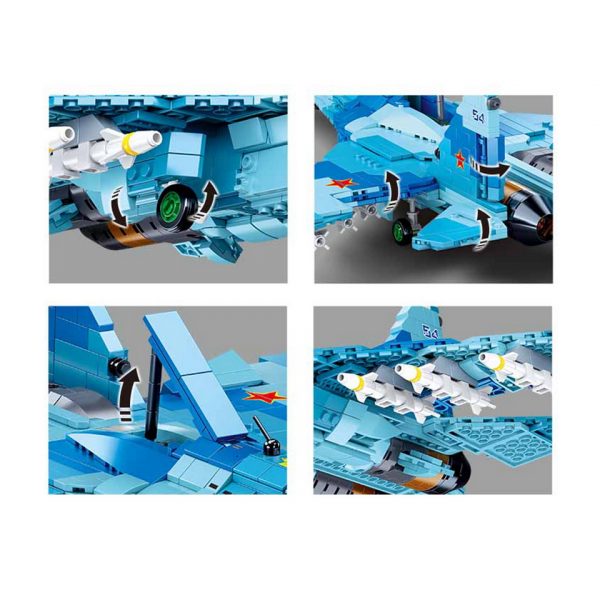 413326 Sluban blue jet fighter M38 B0985 160873 <big>Sluban is hét merk met leger gerelateerde bouwsets. Sluban is een van de weinige aanbieders van bouwstenen die legerartikelen in haar assortiment heeft. Het voordeel van Sluban is dat het ook compatibel is met andere grote bouwsteenmerken, je hoeft je dus geen zorgen te maken dat sluban niet past op je andere bouwsteenmerken.</big> <big><strong>Inhoud set:</strong> Aantal minifiguren: 1 Aantal blokjes: 1040 Doosafmeting (BxHxD): 62 x 35,5 x 9 cm Moeilijkheidsgraad: gemiddeld (vanaf 6 jaar)</big>