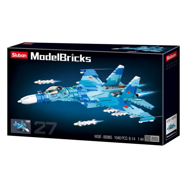 413326 Sluban blue jet fighter M38 B0985 160874 <big>Sluban is hét merk met leger gerelateerde bouwsets. Sluban is een van de weinige aanbieders van bouwstenen die legerartikelen in haar assortiment heeft. Het voordeel van Sluban is dat het ook compatibel is met andere grote bouwsteenmerken, je hoeft je dus geen zorgen te maken dat sluban niet past op je andere bouwsteenmerken.</big> <big><strong>Inhoud set:</strong> Aantal minifiguren: 1 Aantal blokjes: 1040 Doosafmeting (BxHxD): 62 x 35,5 x 9 cm Moeilijkheidsgraad: gemiddeld (vanaf 6 jaar)</big>
