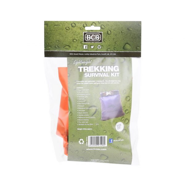 469456 BCB Trekking essentials kit CK7001 <ul> <li><strong>Afmeting tas:</strong> 160 x 230 mm</li> <li><strong>Gewicht:</strong> 253 g</li> <li><strong>Materiaal:</strong> Gesiliconiseerd ripstop nylon met PU-coating</li> <li><strong>Kleur tas:</strong> Oranje</li> </ul> <hr /> <h3><strong>Waarom kiezen voor de BCB Trekking Essentials Kit CK700?</strong></h3> ✔ <strong>Lichtgewicht en compact:</strong> Perfect voor hikers, trekkers en survivalenthousiastelingen. ✔ <strong>Veelzijdige inhoud:</strong> Bevat 13 essentiële tools voor uiteenlopende situaties. ✔ <strong>Waterdicht en duurzaam:</strong> Houdt je uitrusting beschermd tegen regen en vocht. ✔ <strong>Geschikt voor verschillende activiteiten:</strong> Van langeafstandswandelingen tot noodsituaties. ✔ <strong>Bewezen kwaliteit:</strong> Geleverd door BCB, een vertrouwde naam in de survival- en outdoorwereld. Met de <strong>BCB Trekking Essentials Kit CK700</strong> ben je voorbereid op elk avontuur, of je nu een trekking maakt, een survivaltraining volgt of simpelweg extra zekerheid wilt tijdens je outdooractiviteiten!