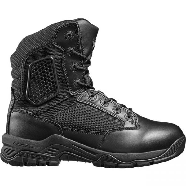 Magnum Combat Boots Strike Force 8.0 black2 <pre id="tw-target-text" class="tw-data-text tw-text-large tw-ta" dir="ltr" data-placeholder="Vertaling"><span class="Y2IQFc" lang="nl">Tactische laarzen voor de hoogste bescherming en comfort - Waterdicht, extreem licht, ademend - Speciale enkelbescherming door Exogel-technologie* - Gewatteerde schacht en tong - Uitneembare M-P.A.C.T.® binnenzool met traagschuim - Terugspringende tussenzool voor optimale schokabsorptie - Slip- en oliebestendige Michelin®-loopzool biedt - Uitstekende grip en tractie - Gemakkelijke toegang dankzij YKK zijritsen - 8-gaats vetersluiting - Niet-metalen, scanveilig EN ISO 20347:2012 OB E FO HRO CI HI AN WR SRC Materiaal: Buitenmateriaal: leer met nylon Voering: polyester Zool: Rubber *Exogel-paneel op de enkel buiten verstijft onmiddellijk bij impact/schok en terugkomst weer in zijn flexibele staat.</span></pre> <pre id="tw-target-text" class="tw-data-text tw-text-large tw-ta" dir="ltr" data-placeholder="Vertaling"><span class="Y2IQFc" lang="nl"> </span></pre>