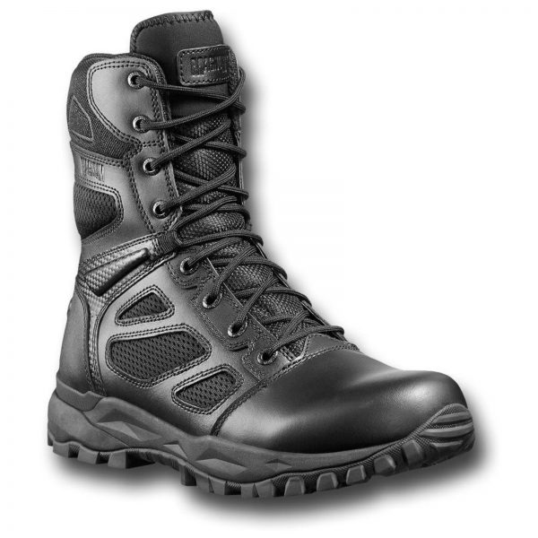 Magnum Combat Boots2 <pre id="tw-target-text" class="tw-data-text tw-text-large tw-ta" dir="ltr" data-placeholder="Vertaling"><span class="Y2IQFc" lang="nl">- Extreem licht en ademend laterale Cordura® AFT 3D ventilatieopeningen van mesh - Speciale Spidermesh-voering voor de beste verdamping van vocht - Gewatteerde schacht en tong - Uitneembare M-P.A.C.T.® PU-binnenzool - Terugspringende tussenzool voor optimale schokabsorptie - Slip- en oliebestendige Vibram®-loopzool - Gemakkelijke toegang dankzij YKK zijritsen - Hielclip voor verbeterde ondersteuning - 8-gaats vetersluiting met roestvrije oogjes - Niet-metalen, scanveilig EN ISO 20347:2012 OB E FO HI CI HRO SRA Materiaal: Buitenmateriaal: volnerf/action leer met Cordura® AFT 3D ventilatieopeningen Voering: polyester Zool: Rubber</span></pre>