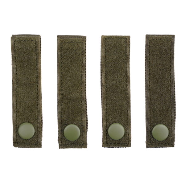 359976 MOLLE strap hook loop 4 pcs De MOLLE Strap Hook + Loop Set is een must-have voor tactische uitrusting. Met 4 klittenband straps van 10 x 2,5 cm biedt deze set de perfecte oplossing voor het bevestigen van patches op tassen en tactical vests zonder klittenband paneel. <strong>Afmeting strap:</strong> 10 x 2,5 cm