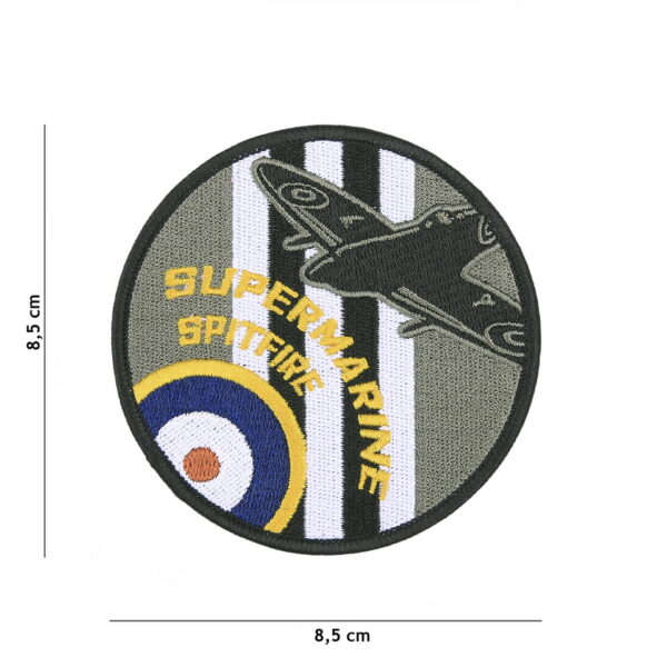 442306 8061 Embleem stof spitfire invasion marks 5069 Embleem met tekst/afbeelding van stof.