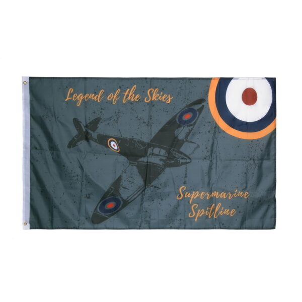 447300 Vlag Spitfire RAF <big>Vlag Spitfire RAF</big> <big>Gemaakt van 100% polyester</big> <big><strong>Afmeting; </strong>1 X 1,5 m</big> &nbsp;