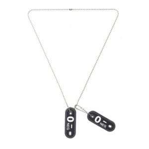 Dog tag PVC Bloedgroep O- negatief