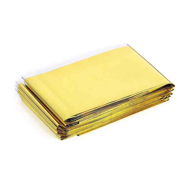 319392 BCB Emergency deken goud zilver RP045 <big>BCB Emergency deken. Lichtgewicht en compact deken welke in een noodsituatie gebruikt kan worden om warm te blijven. </big> <strong>Kenmerken:</strong> <ul> <li><big>Lichtgewicht folie </big></li> <li><big>NATO approved: NSN-7210-99-991-0460</big></li> <li><big>Grootte: 202 cm x 132 cm</big></li> </ul>