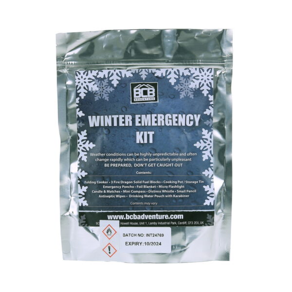 469463 BCB Winter emergency kit CK045 <ul> <li><strong>Afmetingen:</strong> Compact en gemakkelijk mee te nemen in rugzakken of tassen.</li> <li><strong>Gewicht:</strong> 386 g</li> </ul> <h3>Waarom kiezen voor de BCB Winter Emergency Kit?</h3> <ul> <li><strong>Essentiële tools voor de winter:</strong> Bevat alles wat je nodig hebt om warm, droog en veilig te blijven in koude omstandigheden.</li> <li><strong>Compact en lichtgewicht:</strong> Perfect om mee te nemen tijdens hikes, reizen of autoritten in de winter.</li> <li><strong>Veelzijdig gebruik:</strong> Geschikt voor noodsituaties, survivaltrainingen en outdooractiviteiten.</li> <li><strong>Betrouwbare kwaliteit:</strong> Ontworpen door BCB, een merk met jarenlange expertise in survivaluitrusting.</li> </ul> Bereid je voor op onverwachte winterse omstandigheden met de <strong>BCB Winter Emergency Kit CK045</strong> en blijf veilig en comfortabel!