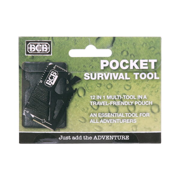 453223 BCB Pocket suvival tool CM024B1 <big>NIEUW ONTWERP - BCB Pocket Survival Tool Zwart verpakt in leren etui **</big> <big>Deze 'Pocket Survival Tool' biedt een eenvoudige en effectieve manier om jezelf op elke situatie voorbereid te houden. Dit hulpmiddel op creditcardformaat past discreet in uw zak of uw portemonnee. Een nette, handige, compacte tool met meerdere handige functies.</big> <big>Nooit meer zonder je eigen mini survival kit in één.</big> <strong>Ideaal voor:</strong> <ul> <li><big>Noodsituaties en paraatheid</big></li> <li><big>Kamperen</big></li> <li><big>Dagelijks thuisgebruik</big></li> <li><big>Tactisch</big></li> <li><big>Overleven en bushcraft</big></li> </ul> <big><strong>Opties:</strong></big> <ul> <li><big>Grote platte schroevendraaier</big></li> <li><big>1 inch liniaal</big></li> <li><big>Nagel Pry</big></li> <li><big>Flesopener</big></li> <li><big>Blikopener</big></li> <li><big>Overlevingszaag</big></li> <li><big>Paracord</big></li> <li><big>Vlindersleutel</big></li> <li><big>4 x inbussleutel</big></li> <li><big>Kleine platte schroevendraaier</big></li> <li><big>Lanyard-opening</big></li> <li><big>Lemmet</big></li> </ul>