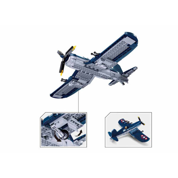 413335 Sluban WWII F4U Fighter M38 B1109 161262 <big>Sluban is hét merk met leger gerelateerde bouwsets. Sluban is een van de weinige aanbieders van bouwstenen die legerartikelen in haar assortiment heeft. Het voordeel van Sluban is dat het ook compatibel is met andere grote bouwsteenmerken, je hoeft je dus geen zorgen te maken dat sluban niet past op je andere bouwsteenmerken.</big> <big><strong>Inhoud set:</strong> Aantal minifiguren: 1 Aantal blokjes: 550 Doosafmeting (BxHxD): 47,5 x 28,5 x 6,7 cm Moeilijkheidsgraad: gemiddeld (vanaf 8 jaar)</big>