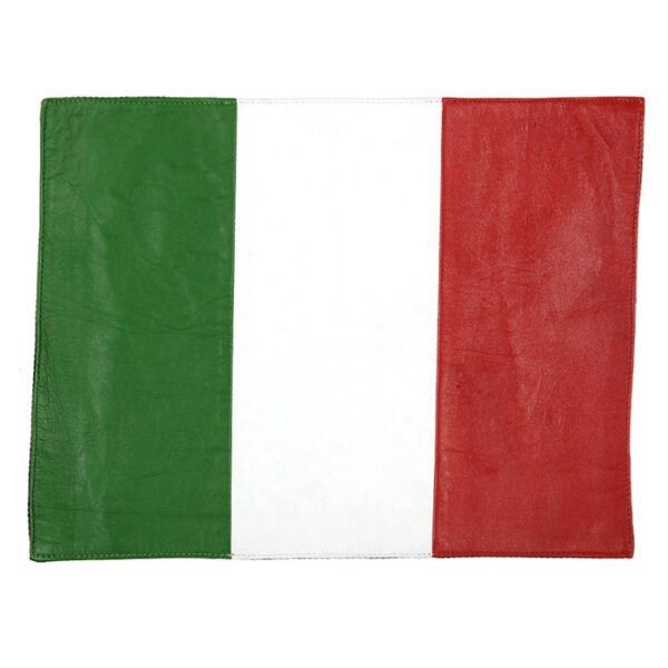 440100 107 99 01 Vlag embleem van 100% leer Afmeting: 35 X 27 cm <span class="text-light">Leren vlag embleem Italie</span>