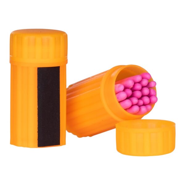 429721 Survival Lucifers Wind en waterbestendig 20pcs <big>Tijdens outdoor en eventuele noodsituaties is het fijn als u snel en makkelijk vuur kan maken. Met deze wind en waterbestendige lucifers bent u altijd verzekerd van vuur en warmte.</big> <big><strong>Kenmerken:</strong></big> <ul> <li><big>Wind- en waterbestendig</big></li> <li><big>Ideaal voor noodsituaties</big></li> <li><big>Handig voor outdoor activiteiten</big></li> <li><big>20 stuks in een waterafstotende koker</big></li> <li><big>Strijkpapier aan de zijkant van de koker</big></li> </ul>