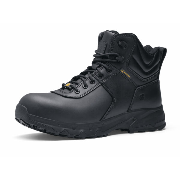 231305 SFC Guard Mid Safety Boots S33 De Guard Mid veiligheidsschoen is een must-have voor lange diensturen en beveiligingsactiviteiten. Deze S3 veiligheidsschoen is geschikt voor diverse werkterreinen, zoals de beveiligingssector, magazijnwerk, transportsector en bouw. De schoen biedt veel comfort dankzij de EVA-middenzool die zorgt voor perfecte demping en een unieke antislipzool voor betere slipweerstand. De schoenen hebben een ritsluiting voor gemakkelijk aan- en uittrekken en zijn waterdicht ontworpen om uw voeten droog te houden. Ze zijn uitgerust met een uitneembare dempende binnenzool en hebben een SFC antislip buitenzool met Tripguard, wat het mogelijk maakt om gemakkelijk te bewegen op verschillende oppervlakken. De schoenen zijn geschikt voor zowel mannen als vrouwen en zijn ESD (Electro Static Discharge) gecertificeerd. De schoenen voorkomen statische elektrische lading door snelle ontlading van statische elektriciteit. Door de lage weerstand van de schoenen zal de drager zichzelf niet (op)laden. Dit beschermt jezelf en omliggende apparatuur. De schoenen zijn CE-gecertificeerd volgens EN ISO 20345:2011 S3 SRC ESD normen. Raadpleeg de spec/tech sheet voor meer informatie. <a title="Maattabel" href="https://dump.dev.newagents.nl/wp-content/uploads/2023/01/231305-SFC-Guard-Mid-Safety-Boots-S3-spec-tech-sheet.pdf" target="_blank" rel="noopener noreferrer"><button><span style="color: #ef471f; font-size: medium;"><strong>Spec/Tech sheet</strong></span></button></a> <a title="Maattabel" href="https://dump.dev.newagents.nl/wp-content/uploads/2023/01/231305-SFC-Guard-Mid-Safety-Boots-S3-CE-certificaat.pdf" target="_blank" rel="noopener noreferrer"><button><span style="color: #ef471f; font-size: medium;"><strong>CE-Certificaat</strong></span></button></a>