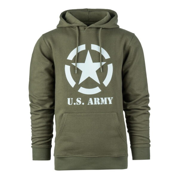 131388 Hoodie Allied Star <big>Comfortabele hoodie Groen gemaakt van 60% katoen en 40% polyester. Deze hoodie is een basic item wat zowel door mannen als vrouwen kan worden gedragen. De hoodie kan gedragen worden voor als werktrui maar ook casual op een spijkerbroek.</big> <big>De hoodie is voorzien van een geallieerde ster print. De geallieerde ster werd geschilderd op de bovenkanten van verschillende geallieerde voertuigen tijdens de Tweede Wereldoorlog. Het symbool staat voor vrijheid en de wil om te vechten voor waar je in gelooft.</big> <big><strong>Kenmerken:</strong></big> <ul> <li><big>Aangename stevige stof en met zachte opgeruwde binnenkant</big></li> <li><big>Capuchon met koord</big></li> <li><big>Opgenaaide kangoeroezak voorop</big></li> <li><big>Stofdikte 320g/m²</big></li> </ul>