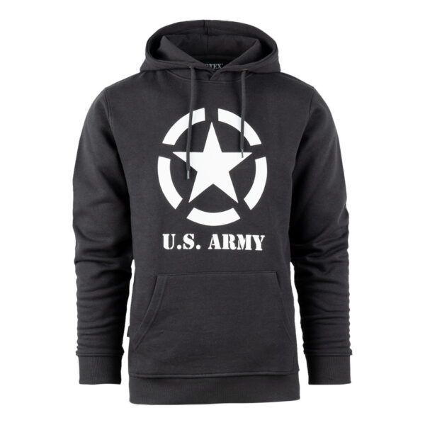 131388 Hoodie Allied Star9 <big>Comfortabele hoodie Dark Grey gemaakt van 60% katoen en 40% polyester. Deze hoodie is een basic item wat zowel door mannen als vrouwen kan worden gedragen. De hoodie kan gedragen worden voor als werktrui maar ook casual op een spijkerbroek.</big> <big>De hoodie is voorzien van een geallieerde ster print. De geallieerde ster werd geschilderd op de bovenkanten van verschillende geallieerde voertuigen tijdens de Tweede Wereldoorlog. Het symbool staat voor vrijheid en de wil om te vechten voor waar je in gelooft.</big> <big><strong>Kenmerken:</strong></big> <ul> <li><big>Aangename stevige stof en met zachte opgeruwde binnenkant</big></li> <li><big>Capuchon met koord</big></li> <li><big>Opgenaaide kangoeroezak voorop</big></li> <li><big>Stofdikte 320g/m²</big></li> </ul>